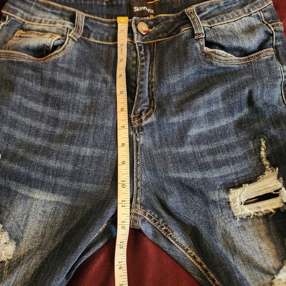 Skinny Fit Women's Jeans Distressed Blue Size 34 - Picture 15 of 16